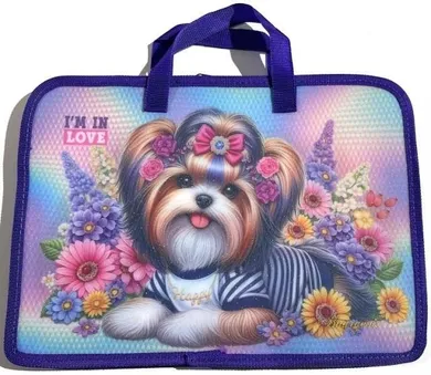 Fresh, teczka-torba zapinana na zamek z rączką A4+, Piesek