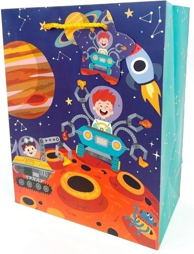 Fresh, torebka prezentowa, matowa, Astronauta, 18-23-10 cm