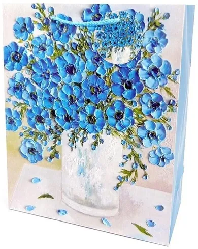 Fresh, torebka prezentowa, matowa, Kwiaty, 26-32-12 cm
