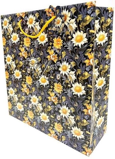 Fresh, torebka prezentowa, matowa, Kwiaty, 35-37-12 cm