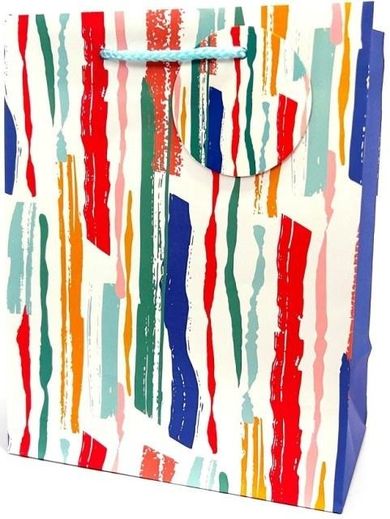 Fresh, torebka prezentowa, matowa, Paski, 18-23-10 cm