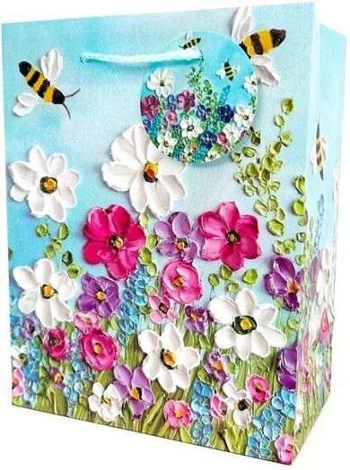 Fresh, torebka prezentowa, matowa, Pszczoły, 18-23-10 cm