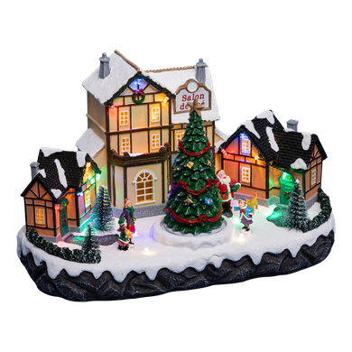 Fééric Lights and Christmas, szopka bożonarodzeniowa, kawiarenka, z oświetleniem led