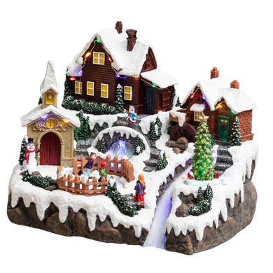 Fééric Lights and Christmas, szopka bożonarodzeniowa, wioska skuta lodem