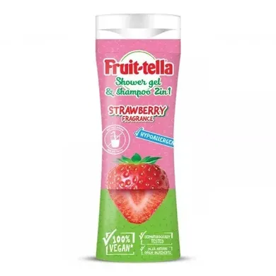 Fruit-tella, żel pod prysznic i szampon 2w1, Truskawka, 300 ml