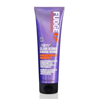 Fudge, Every Day Clean Blonde Damage Rewind Shampoo, regenerujący i lekko tonujący szampon do włosów blond, 250 ml