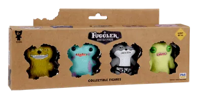 Fuggler, Count Undergoo Mcgoo Green, Gaptooth Mcgoo Blue, Sketchy Squirrel Grey, Munch Munch Green, figurki kolekcjonerskie, 4 szt.