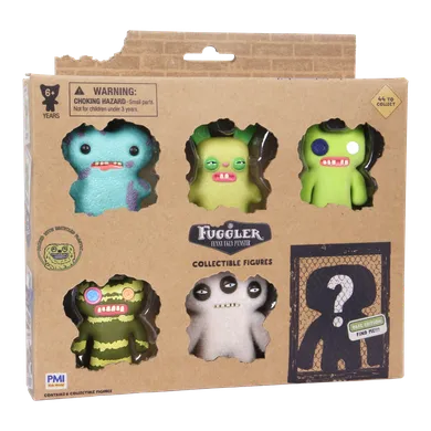 Fuggler, Gaptooth Mcgoo Blue, Rabid Rabbit Green, Indecisive Monster Green, Indecisive Monster Green, Annoyed Alien Brown, figurki kolekcjonerskie, 6 szt.