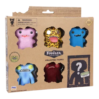 Fuggler, Gaptooth Mcgoo Lilac, Oogah Boogah Leopard, Gaptooth Mcgoo Clue, Wide Eyed Weirdo Blue, Wide Eyed Weirdo Red, figurki kolekcjonerskie, 6 szt.