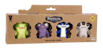 Fuggler, Munch Munch Green, Squidge Purple, Suspicious Fox Blue, Annoyed Alien Brown, figurki kolekcjonerskie, 4 szt.