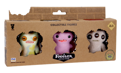 Fuggler, Munch Munch Tie-Dye, Gaptooth Mcgoo Lilac, Annoyed Alien Brown, figurki kolekcjonerskie, 3 szt.