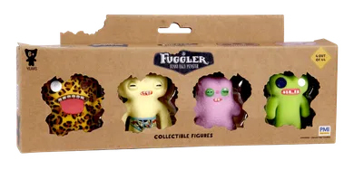 Fuggler, Oogah Boogah Leopard, Squidge Yellow, Rabid Rabbit Lilac, Indecisive Monster Green, figurki kolekcjonerskie, 4 szt.