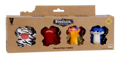 Fuggler, Oogah Boogah Zebra, Wide Eyed Weirdo Red, Grin Grin Multi, Suspicious Fox Blue, figurki kolekcjonerskie, 4 szt.