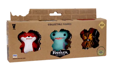Fuggler, Sketchy Squirrel Red, Gaptooth Mcgoo Blue, Rabid Rabbit Tiger, figurki kolekcjonerskie, 3 szt.