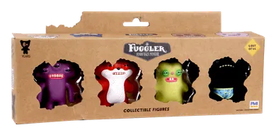 Fuggler, Squidge Purple, Sketchy Squirrel Red, Rabid Rabbit Green, Wide Eyed Weirdo Black, figurki kolekcjonerskie, 4 szt.
