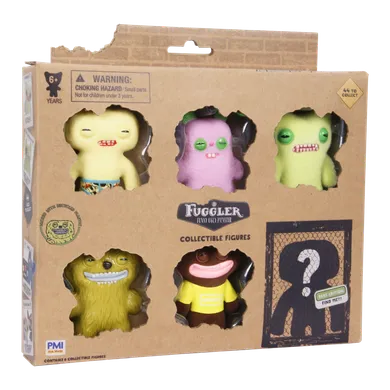 Fuggler, Squidge Yellow, Rabid Rabbit Lilac, Munch Munch Green, Count Undergoo Mcgoo Green, Grin Grin Brown, figurki kolekcjonerskie, 6 szt.