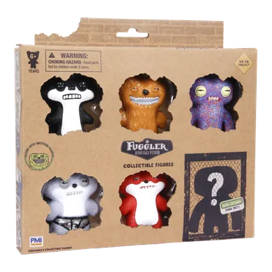 Fuggler, Suspicious Fox Black Chase, Count Undergoo Mcgoo Orange, Squidge Purple, Sketchy Squirrel Grey, Sketchy Squirrel Red, figurki kolekcjonerskie, 6 szt.