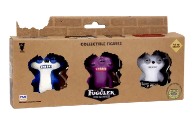 Fuggler, Suspicious Fox Blue, Squidge Purple, Sketchy Squirrel Grey, figurki kolekcjonerskie, 3 szt.