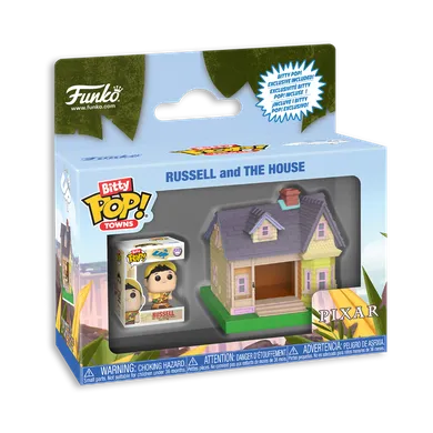 Funko Bitty Pop! Towns: Up, Russel z Domkiem, mini figurka kolekcjonerska