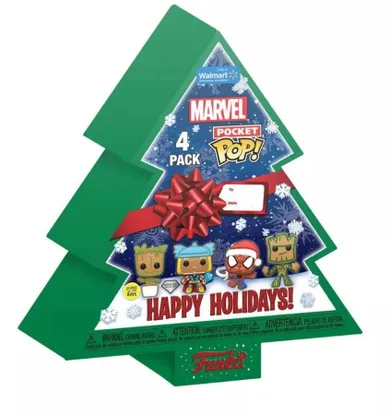 Funko Pocket Pop! DC: Tree Holiday Box, mini figurki kolekcjonerskie, 4 szt.