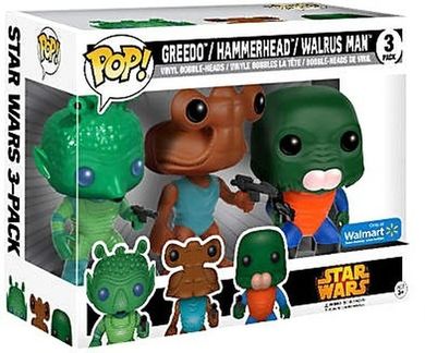 Funko Pop Bobble, Star Wars, zestaw, Greedo, Hammerhead, Walrus Man, figurki, exclusive, 3 szt.