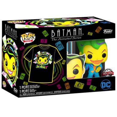 Funko POP! DC: Batman, Joker (Blacklight), figurka i t-shirt, zestaw