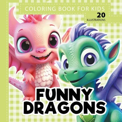Funny dragons Smoki zielony. Kolorowanka 160-160