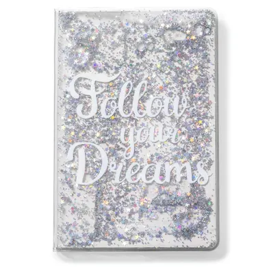 Gadget Master, notes, Follow your dreams, srebrny, cekinowy, 1 szt.