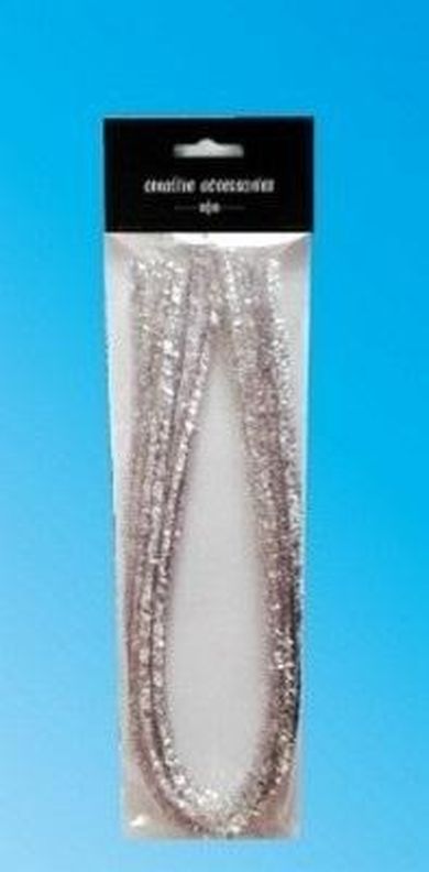 Galeria Hobby, druty chenille, srebrne, 9mmx50cm, 10 szt.