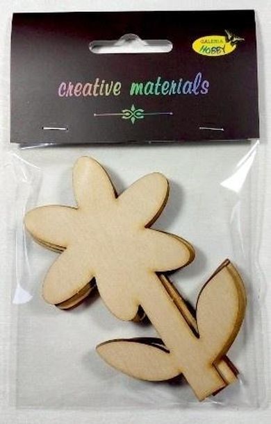 Galeria Hobby, elementy ze sklejki do ozdabiania, kwiatek, 3 mm, 3 szt.