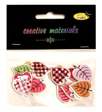 Galeria Hobby, guziki ozdobne, Listki, 25 mm, 15 szt.