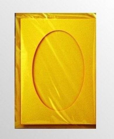 Galeria Hobby, karta passepartout + koperta, żółta, 5 szt.