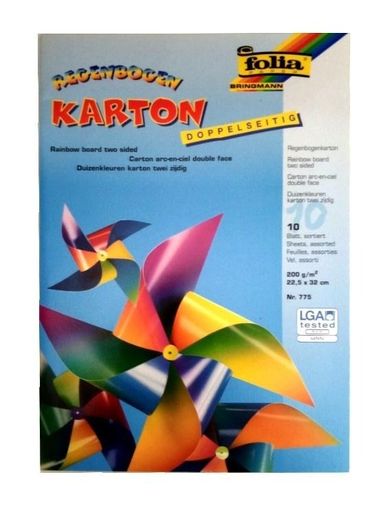 Galeria Hobby, karton tęczowy, gładki, 200g, 10 arkuszy