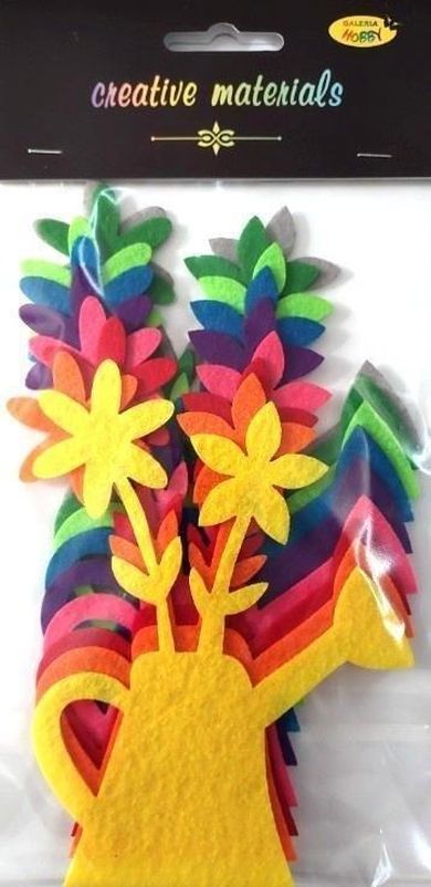 Galeria Hobby, kwiat w konewce z filcu, 9,5-12 cm, 9 szt.