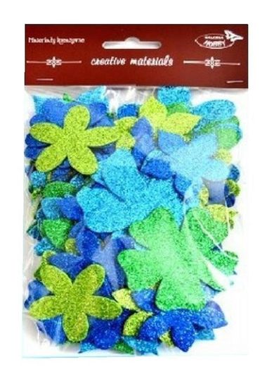 Galeria Hobby, kwiatki brokatowe, 60 szt.