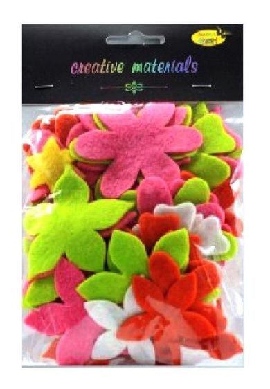 Galeria Hobby, kwiatki z filcu, kolory wiesenne, 60 szt.