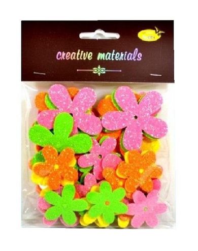 Galeria Hobby, kwiatki z pianki opalizującej, wiosenne, 56 szt.