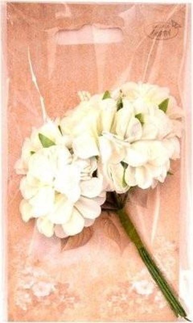 Galeria Hobby, kwiaty materiałowe, kremowe, 4 cm, 6 szt.