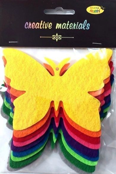 Galeria Hobby, motyle z filcu, 11,5-8,5 cm, 9 szt.