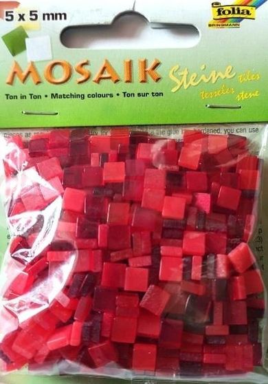 Galeria Hobby, mozaika kamyczki, czerwona, 5-5 mm