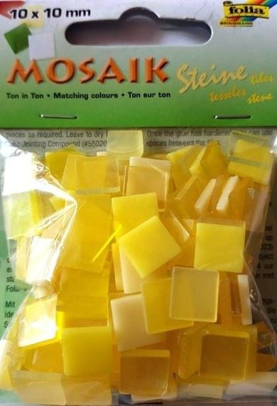 Galeria Hobby, mozaika kamyczki, żółta, 10-10 mm