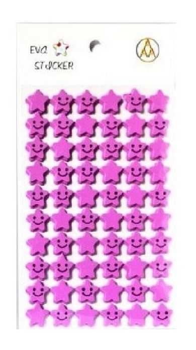 Galeria Hobby, naklejki piankowe, gwiazdki, liliowy