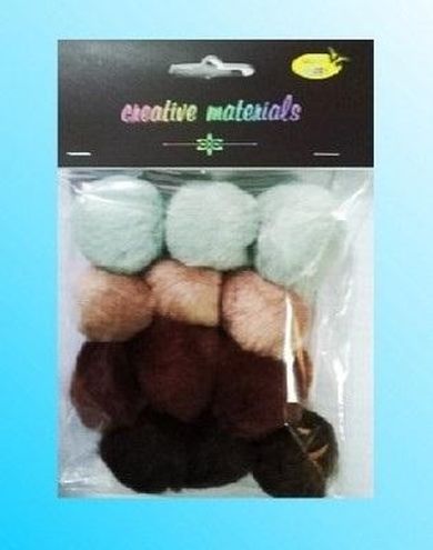 Galeria Hobby, pompony akrylowe, brązowe, 40 mm, 12 szt.