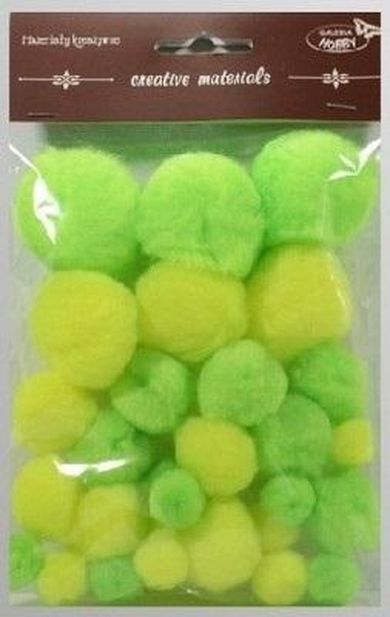 Galeria Hobby, pompony tonacyjne neonowe, 15-40 mm, 30 szt.