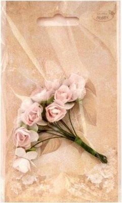 Galeria Hobby, różyczki papierowe, jasnoróżowe, 12 szt.