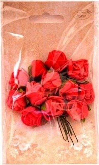 Galeria Hobby, różyczki z pianki, czerwone, 2 cm, 12 szt.