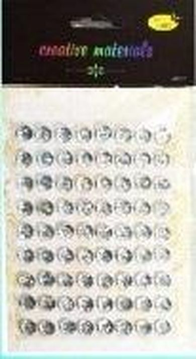 Galeria Hobby, stiker z kryształkami, srebrny, 10 mm, 72 szt.