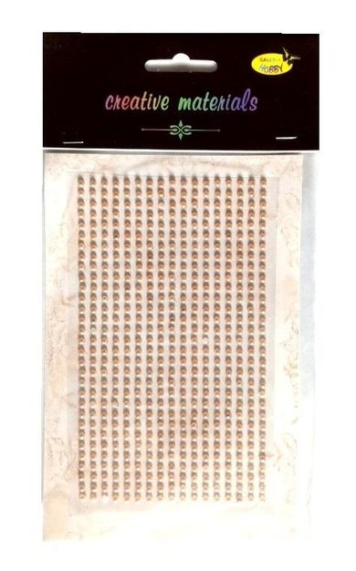 Galeria Hobby, stiker z perełkami, jasny brąz, 3 mm