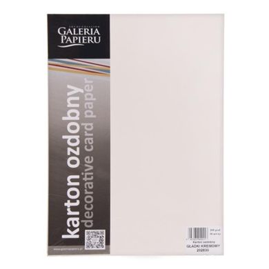 Galeria Papieru, karton ozdobny A4, kremowy gładki, 200g, 50 arkuszy