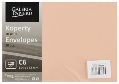 Galeria Papieru, koperta C6, brzoskwiniowa gładka, 10 szt.